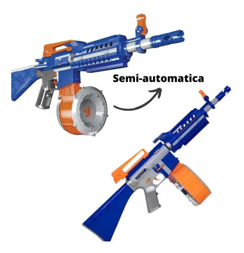 Brinquedo Metralhadora Estilo Nerf 40 Dardos Semi Automática